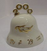 Zvonek porcelánový zlacený bílý Zvěrokruh PF 20...