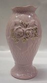 Váza růžový porcelán zlacená miniatura