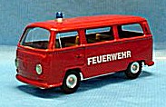 Mikrobus Volkswagen hasiči plechový model 6