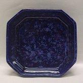 Keramická miska hranatá modrá umělecké zpracování