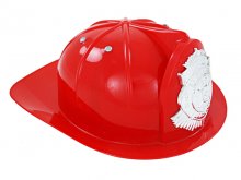 Helma hasičská s poklopem červená dětská