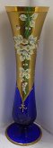 Váza vysoký smalt úzká malovaná skleněná STOS 17