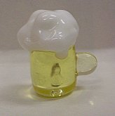 Půllitr s pivem skleněný barevný figurka malá