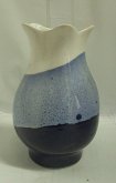 Váza keramická bledě modro bílá žíhaná TS 36
