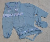 Souprava kojenecká textilní v dárkové kazetě Modrá