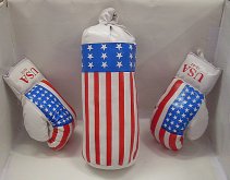 Boxovací pytel Maxi + 2x rukavice motiv USA