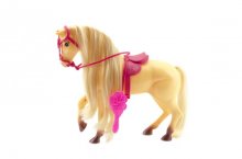 Barbie česací Kůň velký světlý blond s potřebam...