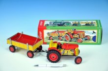 Traktor Zetor s valníkem červený na klíček kov ...