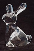 Zajíc-králík skleněná figurka křišťalová čirá O104