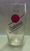 Půllitr skleněný štuc nápis Gambrinus