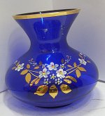 Váza miniatura malovaná modrá rozšířená TF 351