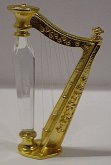 Skleněná Harfa z broušeného křišťálu zlacená