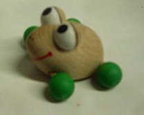 Žába dřevěná jezdící na otočných...