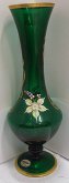 Váza luxusní smalt zelené sklo malovaná úzká ST...