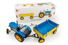 Traktor Zetor s valníkem modrý na klíček kov 1:...