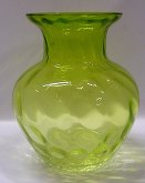 Váza skleněná průhledná buclatá žlutá SOM 19