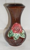 Váza keramická s vystupujícími květy růže hnědá...