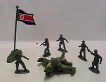 Vojáčci s letadlem a vlajkou Severní Koreje sad...