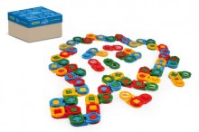 Kostky stavebnice domino plast 64ks v krabici 3...