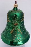 Zvonek jubilejní skleněný 75 zlacený zelený prů...