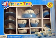 Porcelánový set čajový Medvídek modrý 13 dílná ...