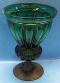 Pohár historický umělecký s kovem a drátem zele...
