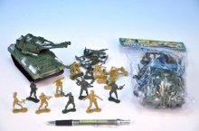 Tank a Vojáci figurky dvě vojska sada plast
