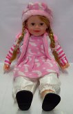 Maxi panenka mluvící Blondýna v růžovém s čepicí