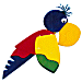 Papoušek červeno-žluto-zelený
