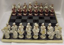 Šachy porcelánová exklusivní souprava Purpur a ...