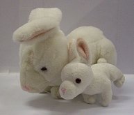 Králík + malý králiček bílé plyšové postavičky