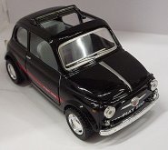 Fiat 500 kovový model auta 1: 43 1965 Black