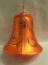 Zvonek zvoneček skleněný foukaná vánoční ozdoba ručně malovaná oranžový