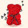 Růžičkový meďa dekorační dárek z lásky Exklusivní medvěd červený