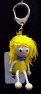 Klíčenka dřevěná holka se žlutými vlasy