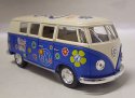 VW Mikrobus kovovo plastový model Volkswagen 1962 era Love Peace Blue modrý