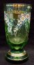 Sklenice zelená na grog medovinu svařené víno malovaná