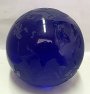 Skleněné těžítko křišťálová koule globus broušený modrý velký