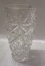 Váza skleněná lisovaná křišťálová těžká na sváteční stůl O21 Jiřina