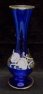 Váza malovaná modrá skleněná STO 367
