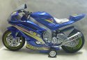 Motorka závodní GSX Champion svítící zvuková plastový model na setrvačník modrá Maxi 30 cm