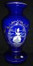 Váza malovaná velká amfora modrá rokoková panenka TF 31