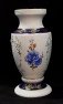 Vázička amfora porcelán rokoko s modrým květem zlacená český porcelán Chodov