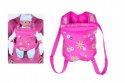Klokanka - Nosítko pro panenku - klokaní kapsa růžová textilní