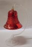 Zvonek skleněný foukaná vánoční ozdoba ručně malovaná česká červený