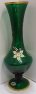 Váza luxusní smalt zelené sklo malovaná úzká STO 408