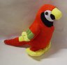 Papoušek plyšový zvukový 30 cm červený