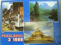 Puzzle 3 dílné Mont St. Michel Francie Normandie + Graubunden panorama Alp + Surrey soubor 3 obrázk
