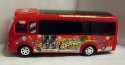 Autobus svítící narážecí zvukový Music Bus 3D plastový na baterie červený