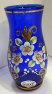 Váza miniatura malovaná modrá s květy TF 78